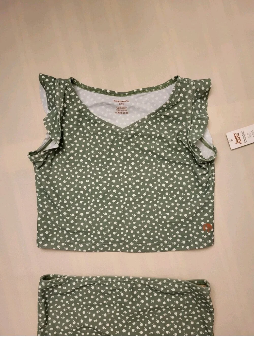 Honey Mark Girl's 2-PC Swimsuit Size 9/10 Lined High Waist